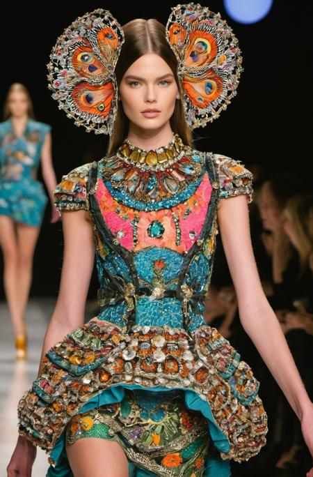 00133-robots modeling clothing on the runway at a fashion show. The models are wearing this season's hottest trends, haute couture fro.png